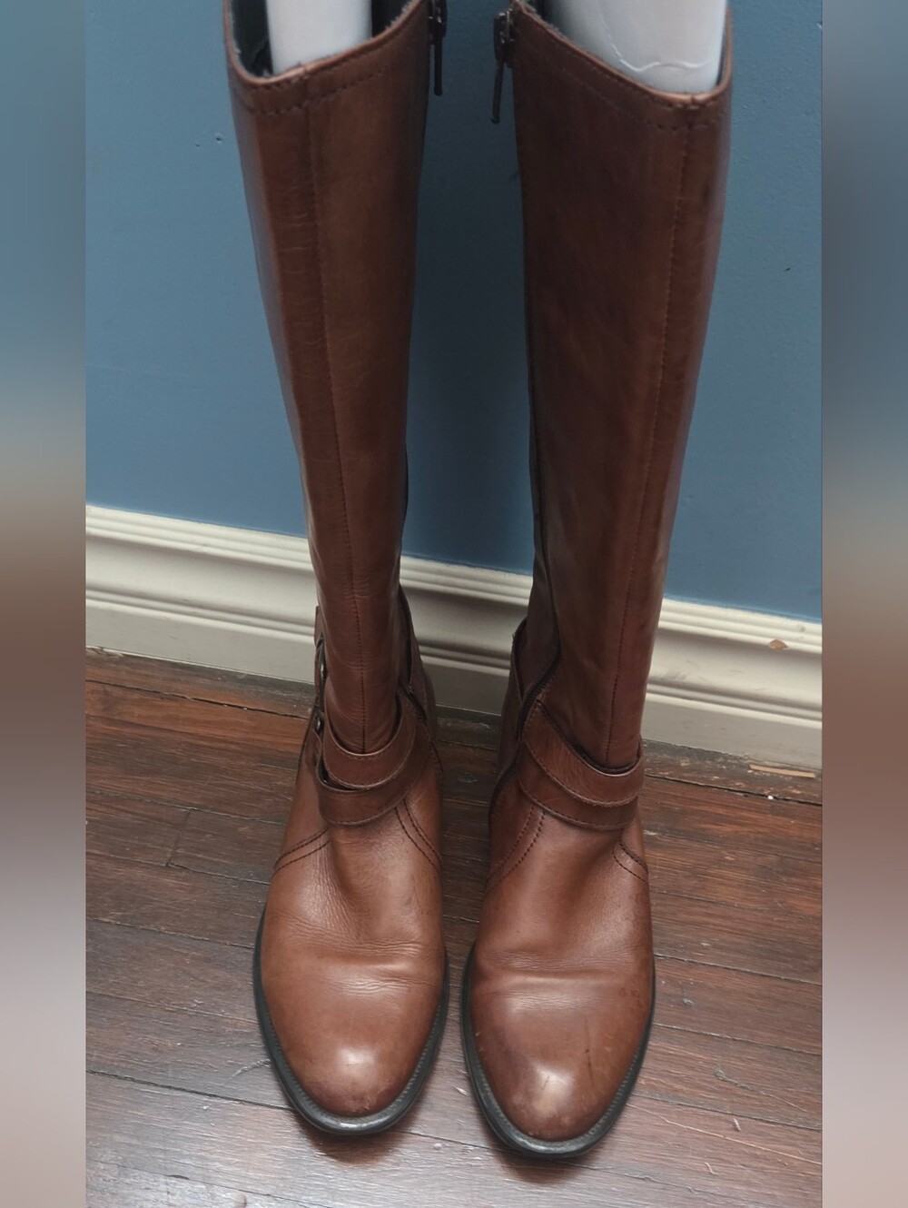 Skechers Tall Brown Leather Riding-Style Boots